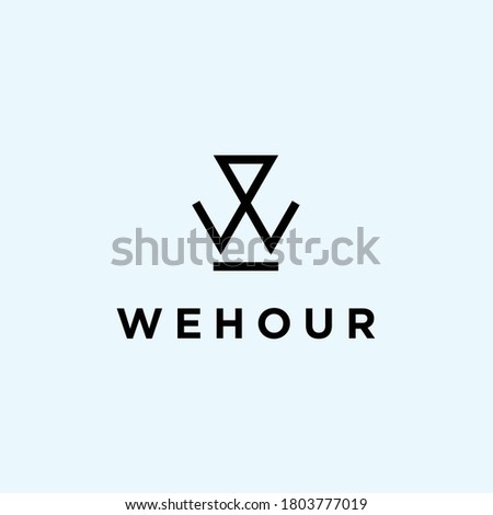 abstract w logo. hourglass icon