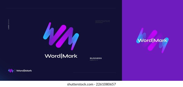 Abstract W and M Initial Logo Design with Colorful Blend Style. WM Initial Logo for Business and Technology Brand Identity