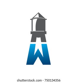 Abstract W Water torn logo vector