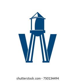 Abstract W Water torn logo vector