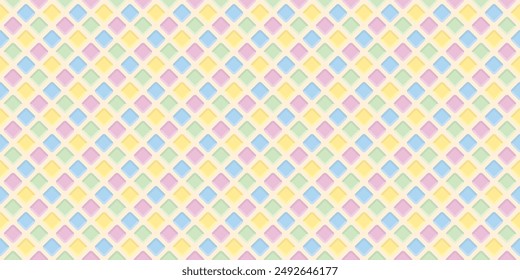 Abstract wafer 3D seamless pattern pastel colors graphic illustration. Ice cream cone texture colorful background. 