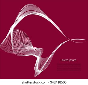 Abstract wait lines on red background