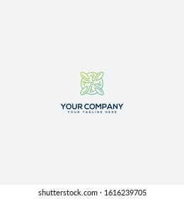 abstract walking people and leaf logo vibrant