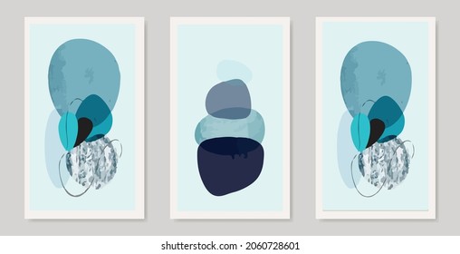 Arte abstracto de pared de color azul atractivo