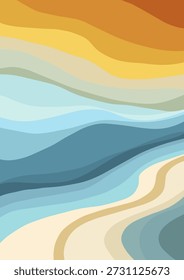Fondo de arte de pared Abstractas con un diseño temático de playa 