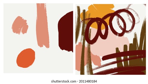 Resumen de la decoración de la colección de arte de las paredes en estilo boho orgánico. Moderna decoración contemporánea. Diseño vectorial colorido para afiches, papel pintado, impresión, cubierta. 