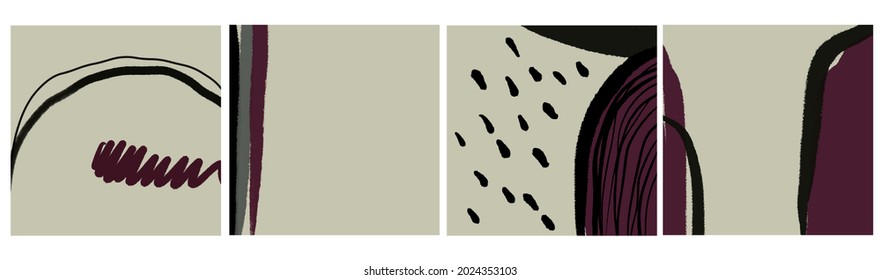 Abstract wall art collection decor. Modern contemporary background. Colorful vector design for poster, wallpaper, print, cover. 