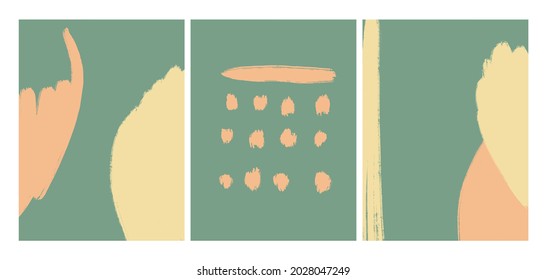 Resumen de la decoración de la colección de arte de las paredes en estilo boho orgánico. Moderna decoración contemporánea. Diseño vectorial colorido para afiches, papel pintado, impresión, cubierta. 