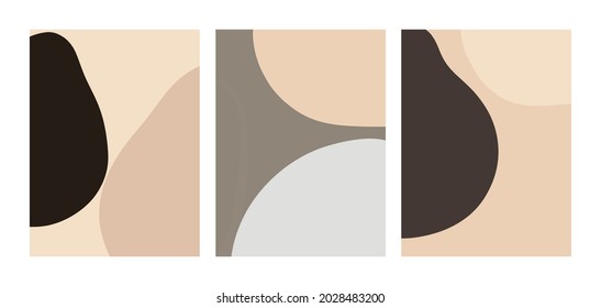 Resumen de la decoración de la colección de arte de las paredes en estilo boho orgánico. Moderna decoración contemporánea. Diseño vectorial colorido para afiches, papel pintado, impresión, cubierta. 