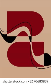 Abstract wall art decor printable. Abstract mid century wall decor