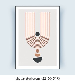 Abstract Wall Art. Digital Interior Decoration Art. Vector illustration.