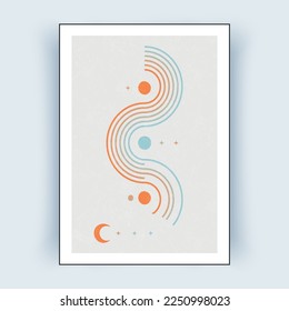 Resumen de arte en la pared. Decoración de interiores digitales Art. Ilustración vectorial.