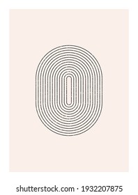 Arte de pared abstracto. Inspirado en el diseño moderno de mediados de siglo, fondo geométrico vectorial contemporáneo. Plantilla de póster minimalista con formas geométricas simples de color negro y textura desgastada aislada