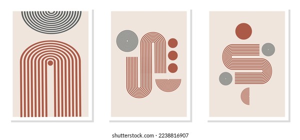 Abstract wall art isolated in a frame. Digital interior decoration in scandinavian style living room. Vector with grunge texture.
Modern geometric pattern poster art for print.