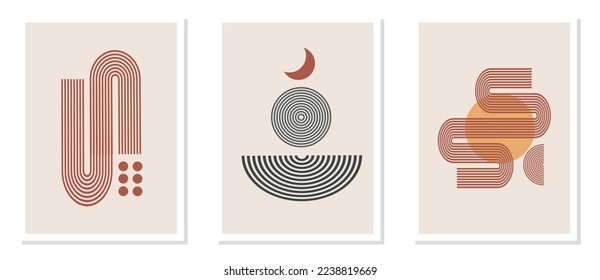 Abstract wall art isolated in a frame. Digital interior decoration in scandinavian style living room. Vector with grunge texture.
Modern geometric pattern poster art for print.