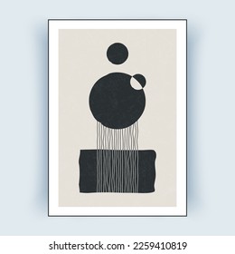 Abstract Wall Art. Minimal creative hand drawn style. Vector illustration
