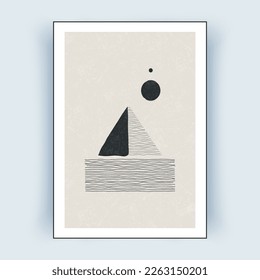 Resumen de arte en la pared. Estilo minimalista creativo dibujado a mano. Ilustración del vector
