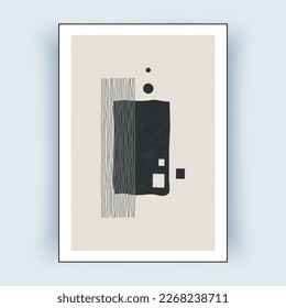 Resumen de arte en la pared. Estilo minimalista creativo dibujado a mano. Ilustración del vector