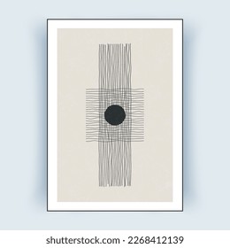 Abstract Wall Art. Minimal creative hand drawn style. Vector illustration