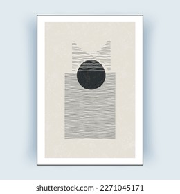 Abstract Wall Art. Minimal creative hand drawn style. Vector illustration