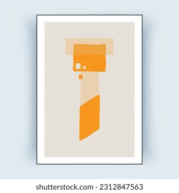 Abstract Wall Art. Minimal creative hand drawn style. Vector illustration