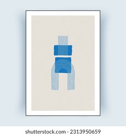 Resumen de arte en la pared. Estilo minimalista creativo dibujado a mano. Ilustración del vector