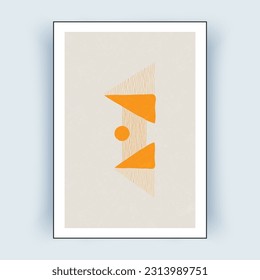Resumen de arte en la pared. Estilo minimalista creativo dibujado a mano. Ilustración del vector