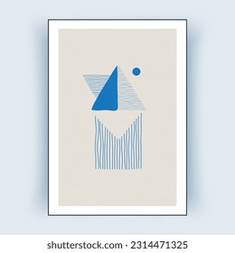 Resumen de arte en la pared. Estilo minimalista creativo dibujado a mano. Ilustración del vector