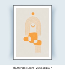 Abstract Wall Art. Minimal creative hand drawn style. Vector illustration