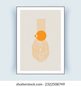 Abstract wall art. Minimalist hand drawn design for wall decor.