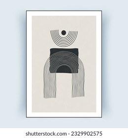 Abstract wall art. Minimalist hand drawn design for wall decor.