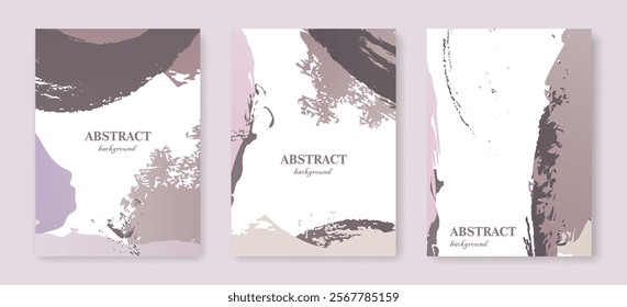 Abstract Wall Art Poster Set. Vector Minimalist Trendy Contemporary Design for Wall Art, Prints, Social Media, Posters, Invitations, Branding Design. Grunge Textured Background Design. Not AI