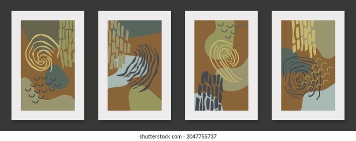 Abstract wall art posters design vector illustration