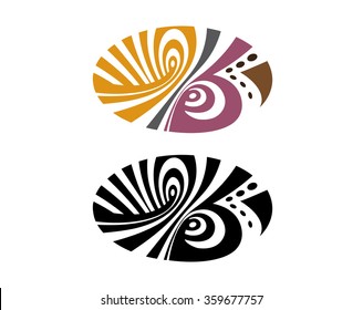Abstract wall art sticker illustration