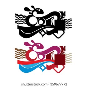 Abstract wall art sticker illustration