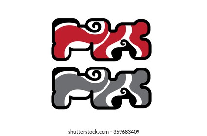 Abstract wall art sticker illustration