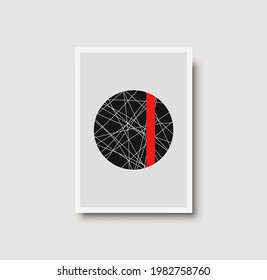 Abstract wall art vector. Black and white organic shape Art design for poster, print, cover, wallpaper, Minimal and natural wall art. Vector illustration