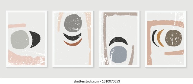 Abstract wall art vector collection.  Abstract organic shape Art design for poster, print, cover, wallpaper, Minimal and  natural wall art. Vector illustration.