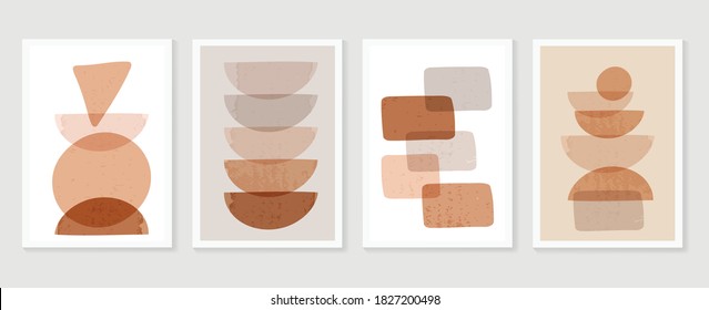 Abstract wall art vector collection.  Abstract organic shape Art design for poster, print, cover, wallpaper, Minimal and  natural wall art. Vector illustration.
