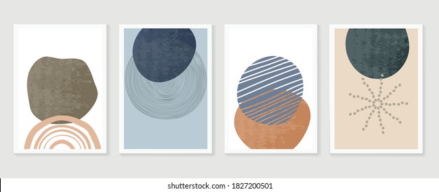 Abstract wall art vector collection.  Abstract organic shape Art design for poster, print, cover, wallpaper, Minimal and  natural wall art. Vector illustration.
