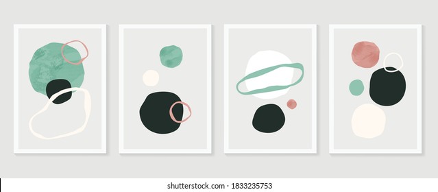 Abstract wall art vector collection.  Abstract organic shape Art design for poster, print, cover, wallpaper, Minimal and  natural wall art. Vector illustration.
