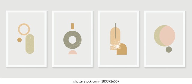 Abstract wall art vector collection.  Abstract organic shape Art design for poster, print, cover, wallpaper, Minimal and  natural wall art. Vector illustration.
