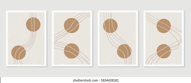 Abstract wall art vector collection.  Abstract organic shape Art design for poster, print, cover, wallpaper, Minimal and  natural wall art. Vector illustration.
