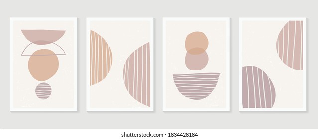 Abstract wall art vector collection.  Abstract organic shape Art design for poster, print, cover, wallpaper, Minimal and  natural wall art. Vector illustration.