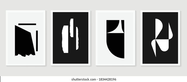 Abstract wall art vector collection.  Abstract organic shape Art design for poster, print, cover, wallpaper, Minimal and  natural wall art. Vector illustration.