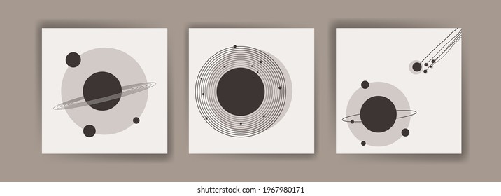 Abstract wall art vector collection. Line art design and organic black and white for posters, prints, covers, wallpapers, natural and minimalist wall art.