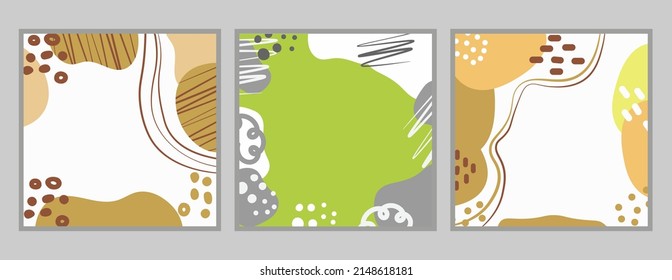 Abstract wall art vector collection. Abstract organic shape Art design for poster, print, cover, wallpaper, Minimal and natural wall art. Vector illustration.