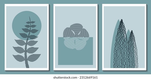 Abstracto vector de arte de pared. Diseño de arte de forma de planta orgánica para afiches, impresiones, cubiertas, papel pintado, arte de pared mínimo y natural. Ilustración vectorial. SSTKabstract