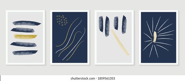 Abstract wall arts vector collection.  Earth tones organic shape Art design for poster, print, cover, wallpaper, Minimal and  natural wall art. Vector illustration.
