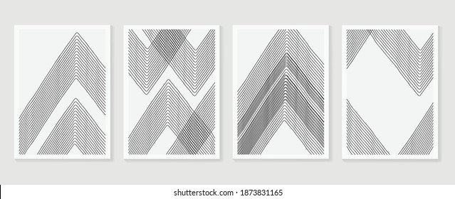 Abstract wall arts vector collection.  Earth tones organic shape Art design for poster, print, cover, wallpaper, Minimal and  natural wall art. Vector illustration.